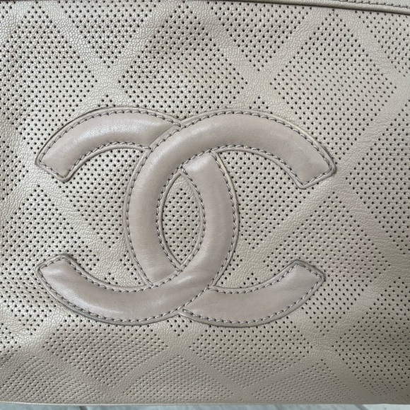 Chanel Beige Perforated Caviar Tote - Picture 5 of 16